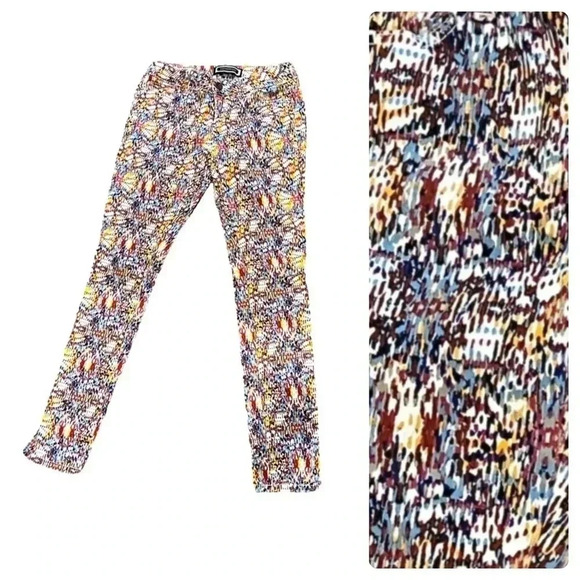 ❤️ 2/$11 Kardashian Kollection Multi Colored Skinny Ankle Jeans Pants Womens 6 - Picture 1 of 11